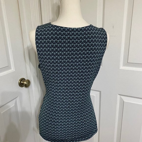 WHBM M Mock Wrap Top with Gathered Waistline and Accents at the Shoulders - Picture 6 of 10